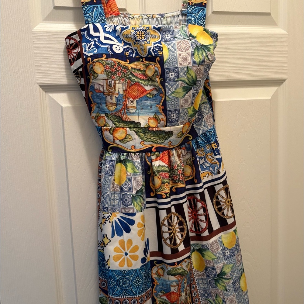 Colorful Patterned Sleeveless Dress